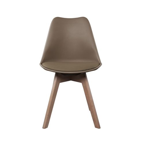 Chaise Scandinave Coque Avec Coussin Taupe