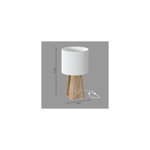 Lampe Pied Bois Molu Blanc