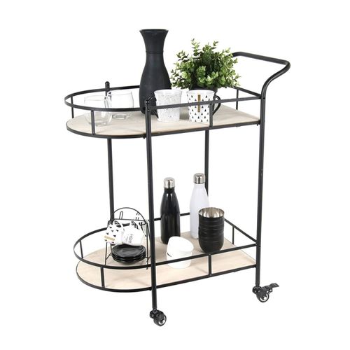 Desserte à Roulettes Bois Et Métal