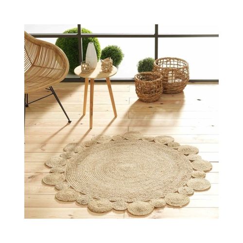 Tapis Rond Jute Ajouré 120cm Cordou