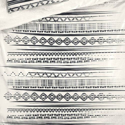 Housse De Couette 240x260 Ethnik Nb + 2 Taies 100% Coton 57 Fils