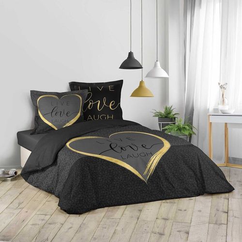 Housse De Couette 240x260 Crazy Love + 2 Taies 100% Coton 42 Fils