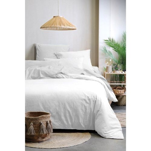 Housse De Couette 240x260 Horizon Blanc 100% Coton Bio 57 Fils