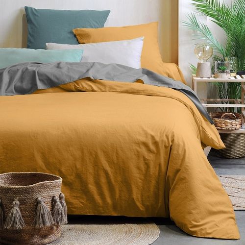 Housse De Couette 240x220 Horizon Lin 100% Coton Bio 57 Fils