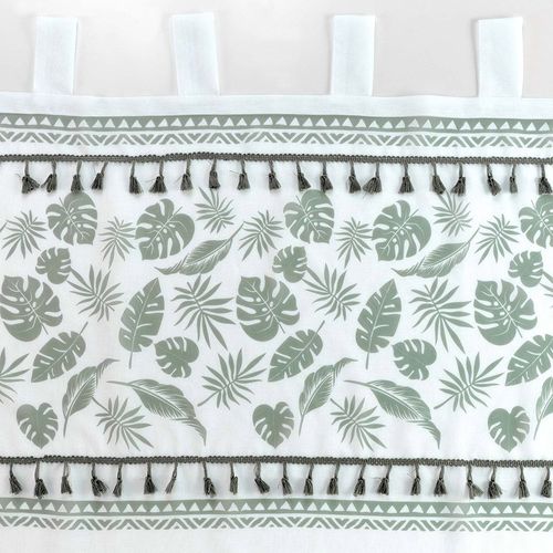 Voilage à Oeillets 140x280 Sable Top Imprimé Pompon Milagreen Blanc