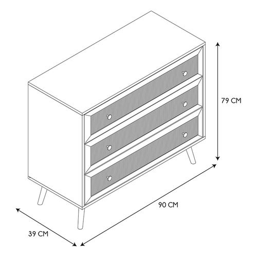Commode 3 Tiroirs Bali