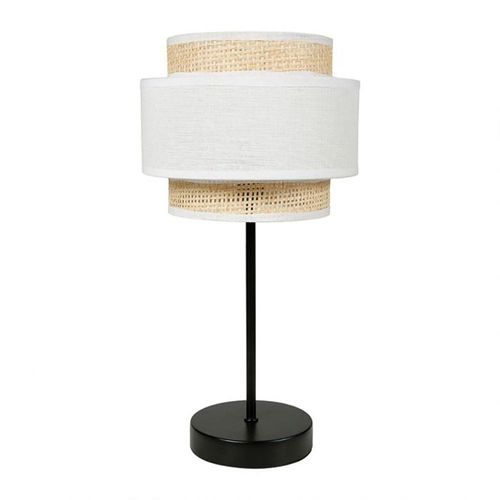 Lampe Abat-jour Papier Rotin 3 Niveaux Blanc