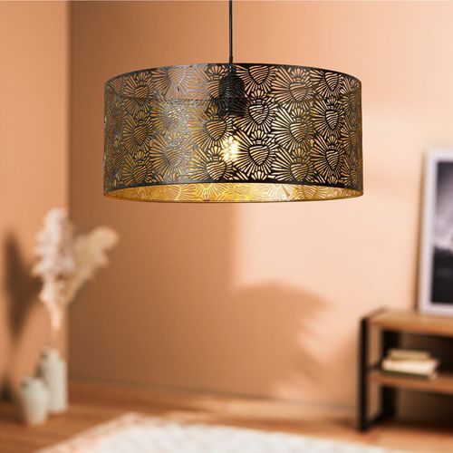 Suspension Métal Ajouré Calathéa Noir