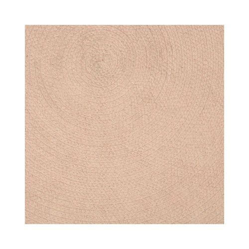 Tapis Rond Pompons Rose Coton D90