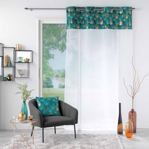 Voilage à Oeillets 140x240 Sable Top Velours Or Clairine Émeraude