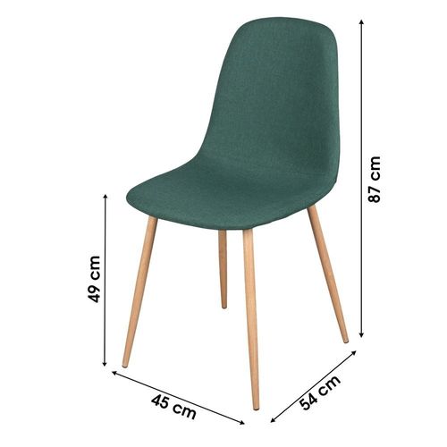 Chaise Scandinave Tissu Oslo Vert