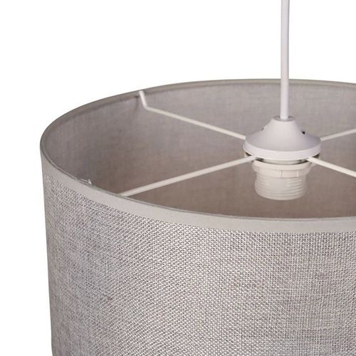 Suspension Gigogne Ronde Cannage Tissu Gris D35