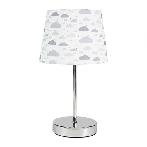 Lampe Pied Métal Argenté Brume