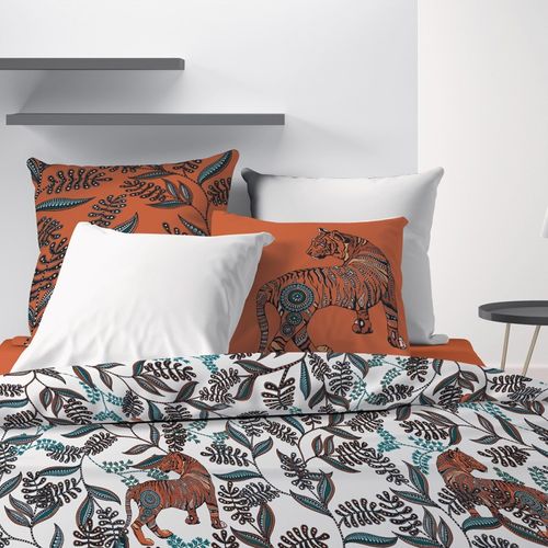 Housse De Couette 260x240 Savane + 2 Taies Coton 57 Fils