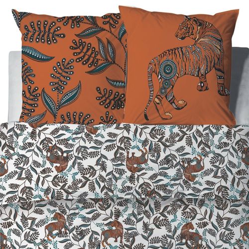 Housse De Couette 260x240 Savane + 2 Taies Coton 57 Fils