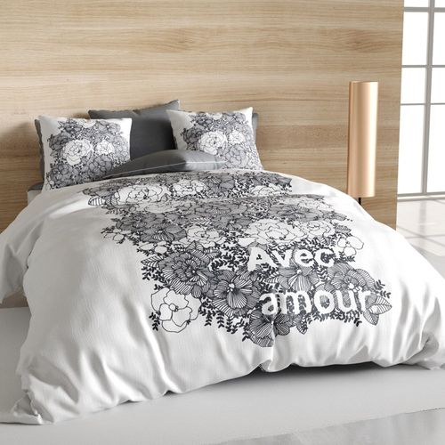 Housse De Couette 260x240 Avec Amour + 2 Taies Coton Bio 47 Fils