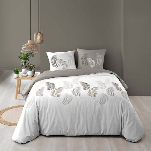 Housse De Couette 200x200 + 2 Taies Goyave Coton 57 Fils