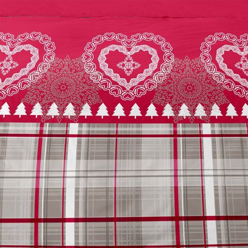 Housse De Couette 260x240 Cœur De Charme + 2 Taies Coton Flanelle