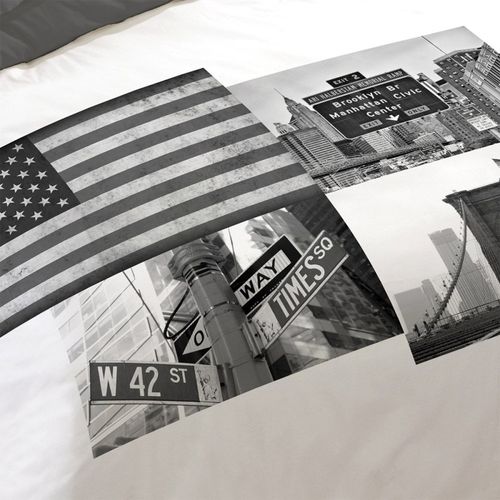 Housse De Couette 240x220 Time Square + 2 Taies Coton 52 Fils