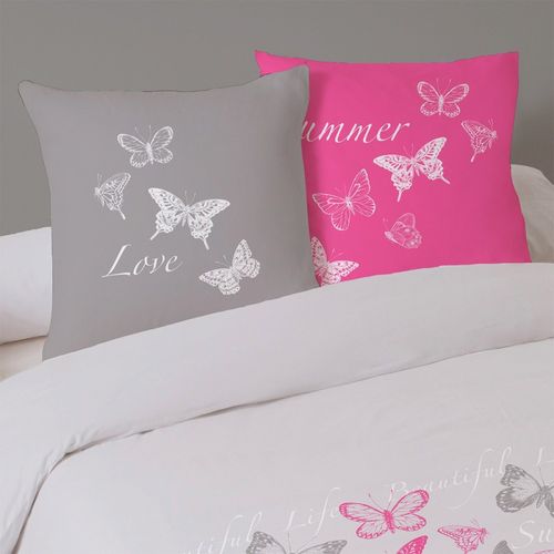 Housse De Couette 240x220 Butterflies + 2 Taies Coton 57 Fils
