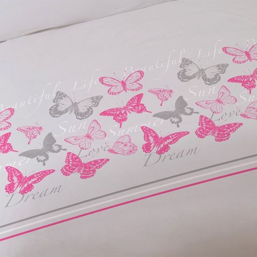 Housse De Couette 240x220 Butterflies + 2 Taies Coton 57 Fils