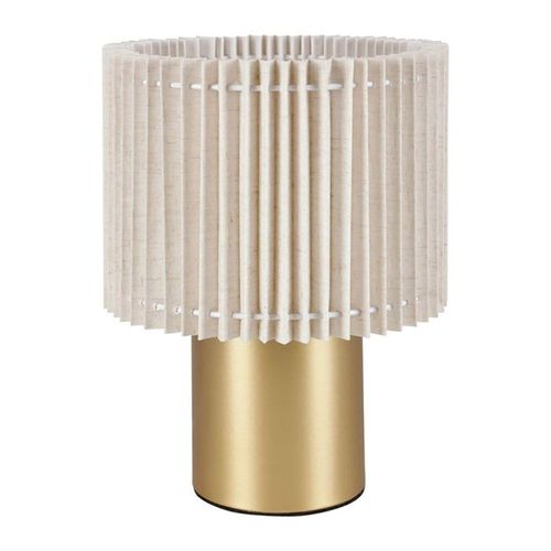 Lampe Métal Lin Auréline Écru Dorée