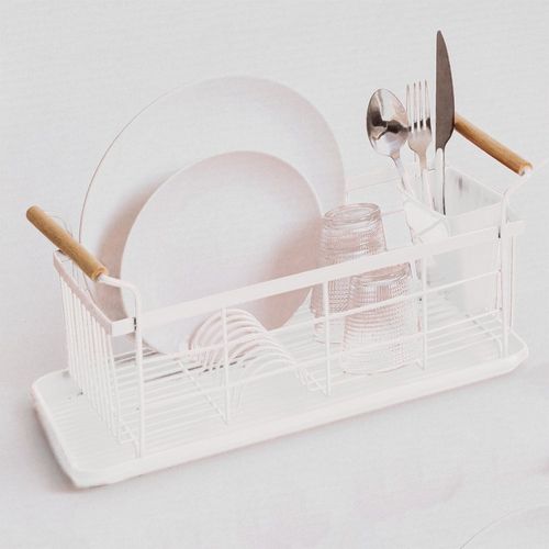 Égouttoir à Vaisselle 1 Niveau Métal Blanc