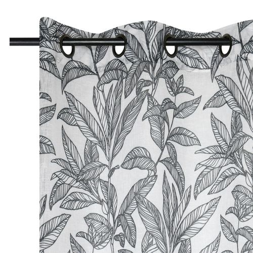 Voilage à Oeillets 140x260 Cm Kinogi Noir