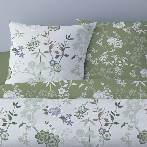 Housse De Couette 240x220 Hana Vert + 2 Taies