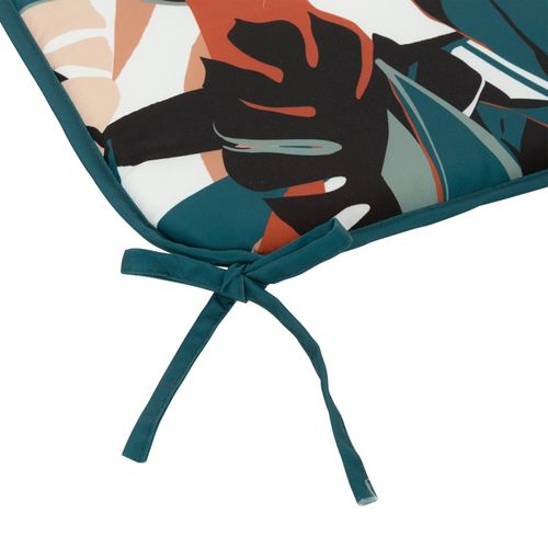 Lot De 4 Galettes De Chaise Extérieur Feuilles 38x38 Cm