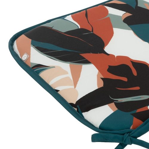 Lot De 4 Galettes De Chaise Extérieur Feuilles 38x38 Cm