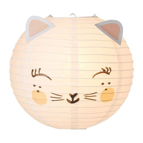 Suspension Boule Japonaise Chat Rose D35