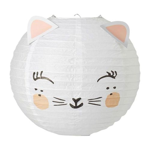 Suspension Boule Japonaise Chat Rose D35