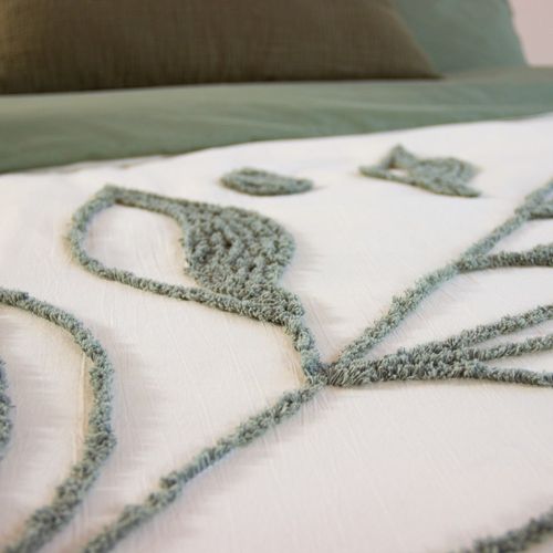 Housse De Couette 240x220 + 2 Taies Herbier En Coton Lavé