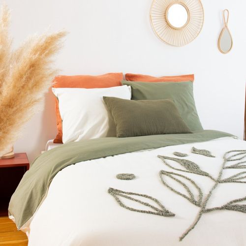 Housse De Couette 240x220 + 2 Taies Herbier En Coton Lavé