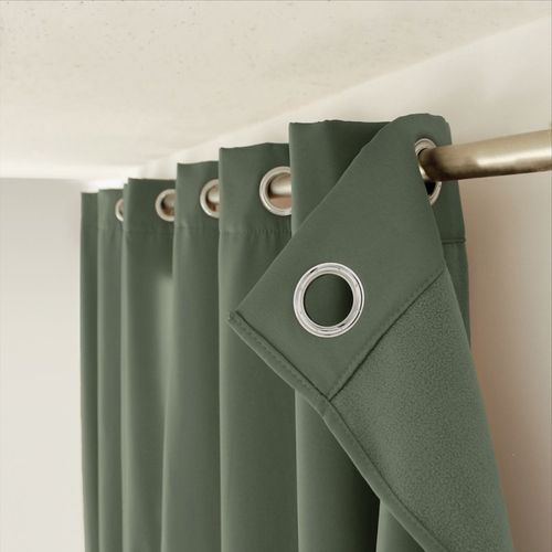 Rideau Thermique Et Occultant Glacier 135x240 Vert Gris