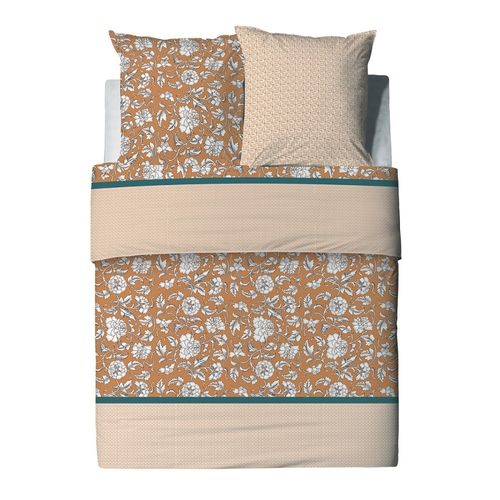 Housse De Couette 260x240 Loni + 2 Taies Coton 57 Fils