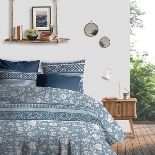 Housse De Couette 260x240 Debby + 2 Taies Coton Bio 57 Fils