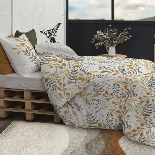 Housse De Couette 240x220 Eloa + 2 Taies Coton Bio 57 Fils