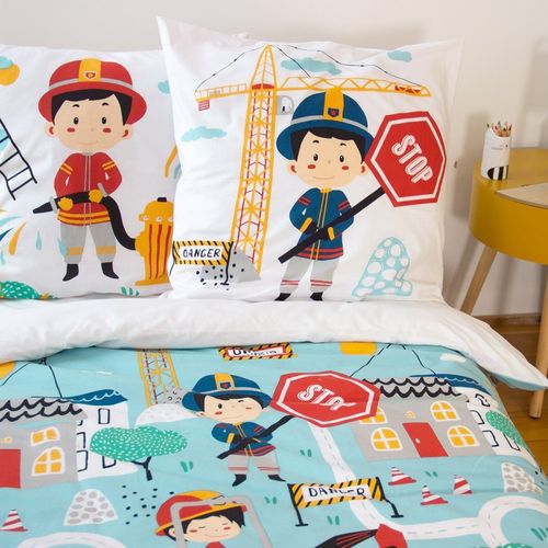 Housse De Couette 140x200 + 1 Taie Fuego Coton Adouci 57 Fils