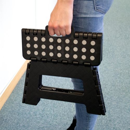 Marche Pied Pliable Compact Gris