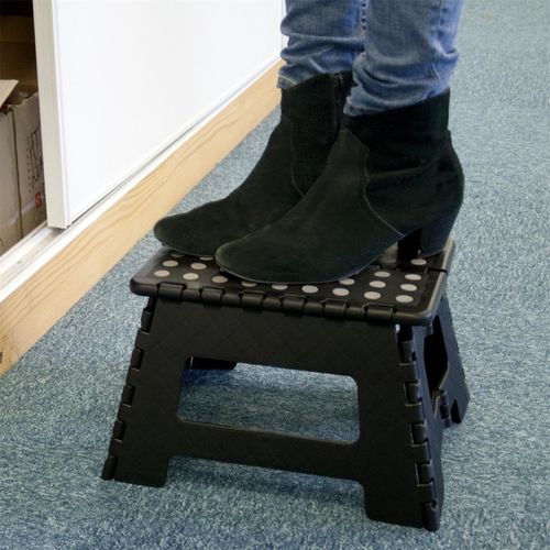 Marche Pied Pliable Compact Gris