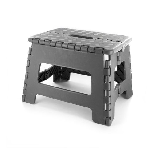 Marche Pied Pliable Compact Gris