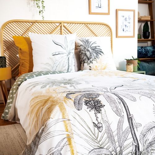 Housse De Couette Réversible 240x220 Soli + 2 Taies 100% Coton Adouci 57 Fils/cm2