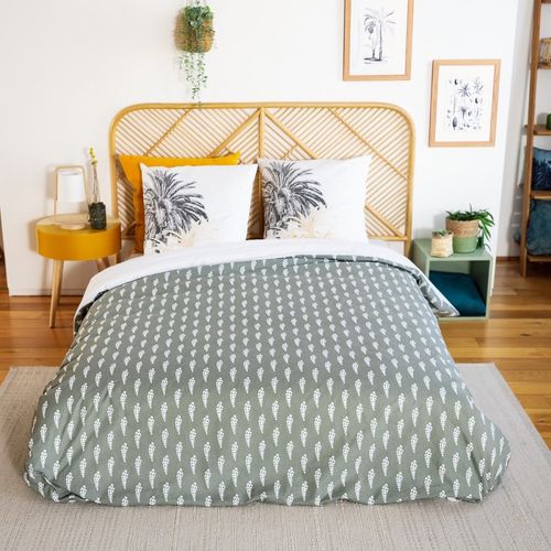 Housse De Couette Réversible 240x220 Soli + 2 Taies 100% Coton Adouci 57 Fils/cm2