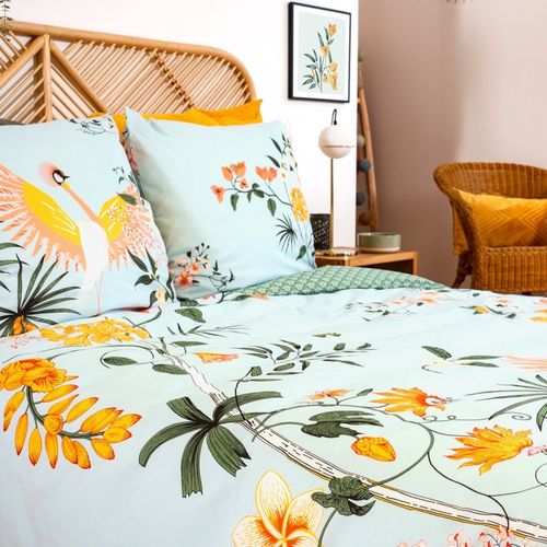 Housse De Couette 260x240 Kusmi + 2 Taies 100% Coton Adouci 57 Fils/cm2