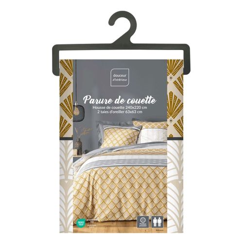 Housse De Couette 240x220 + 2 Taies Stria Ocre