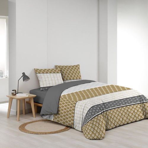 Housse De Couette 240x220 + 2 Taies Stria Ocre