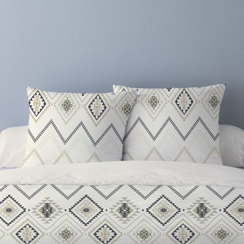 Housse De Couette 260x240 Azteca + 2 Taies 100% Coton