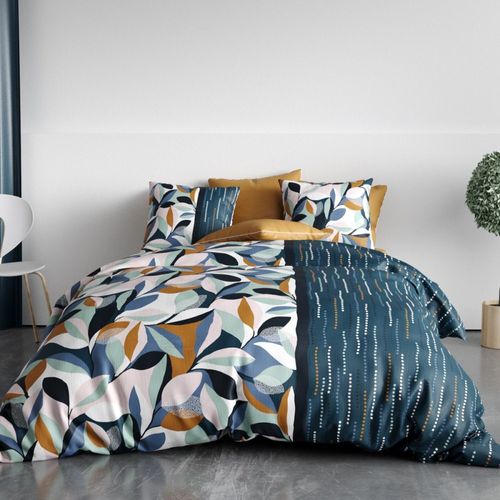 Housse De Couette 260x240 Floris + 2 Taies Coton 57 Fils